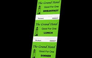 Food & Beverage Ticket – Three-part – Light Green